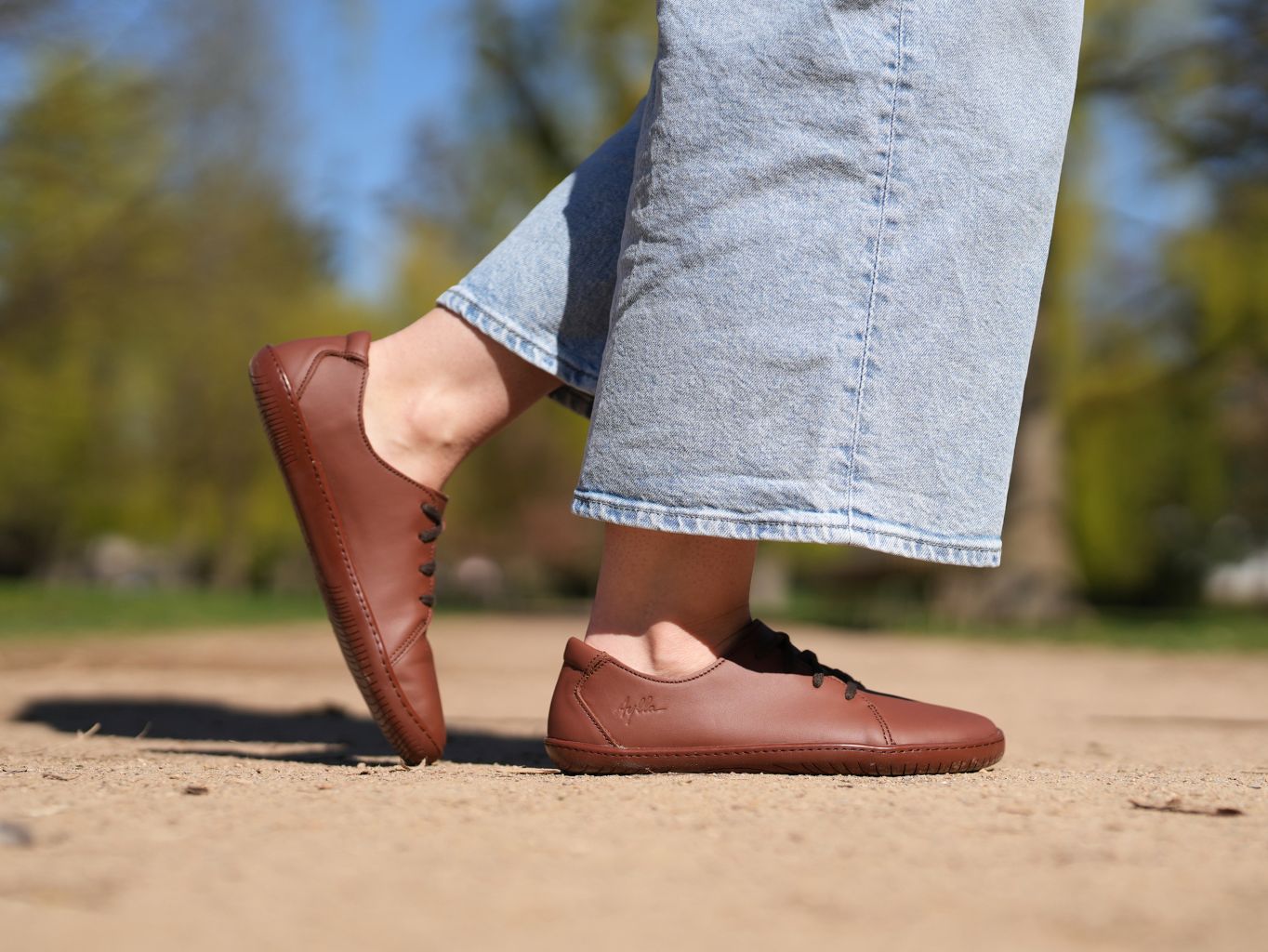 INCA hnědé - kožené barefoot polobotky